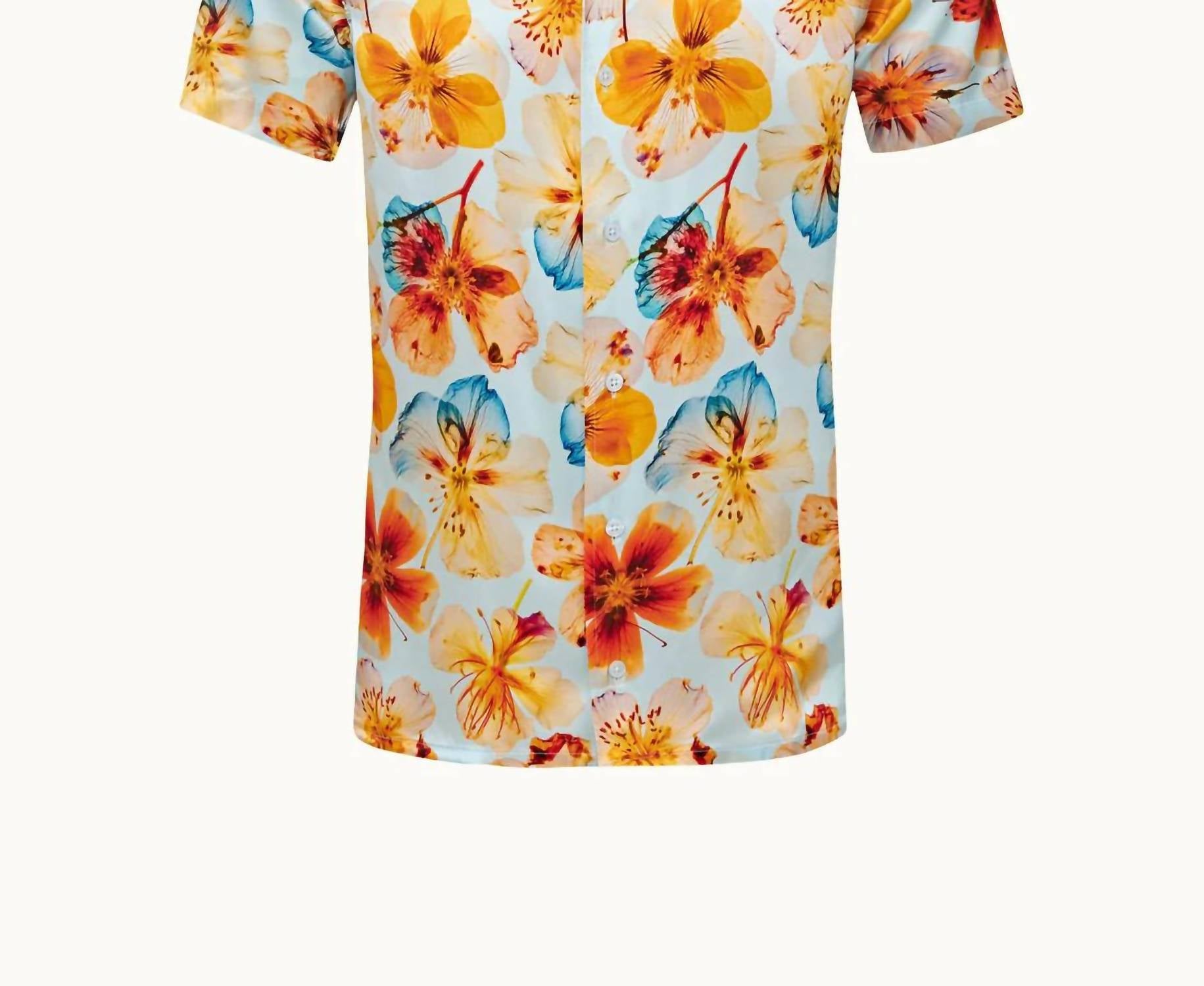 Orlebar Brown Hibbert Silk Shirt in spring water blue - men's shirt - alternate view