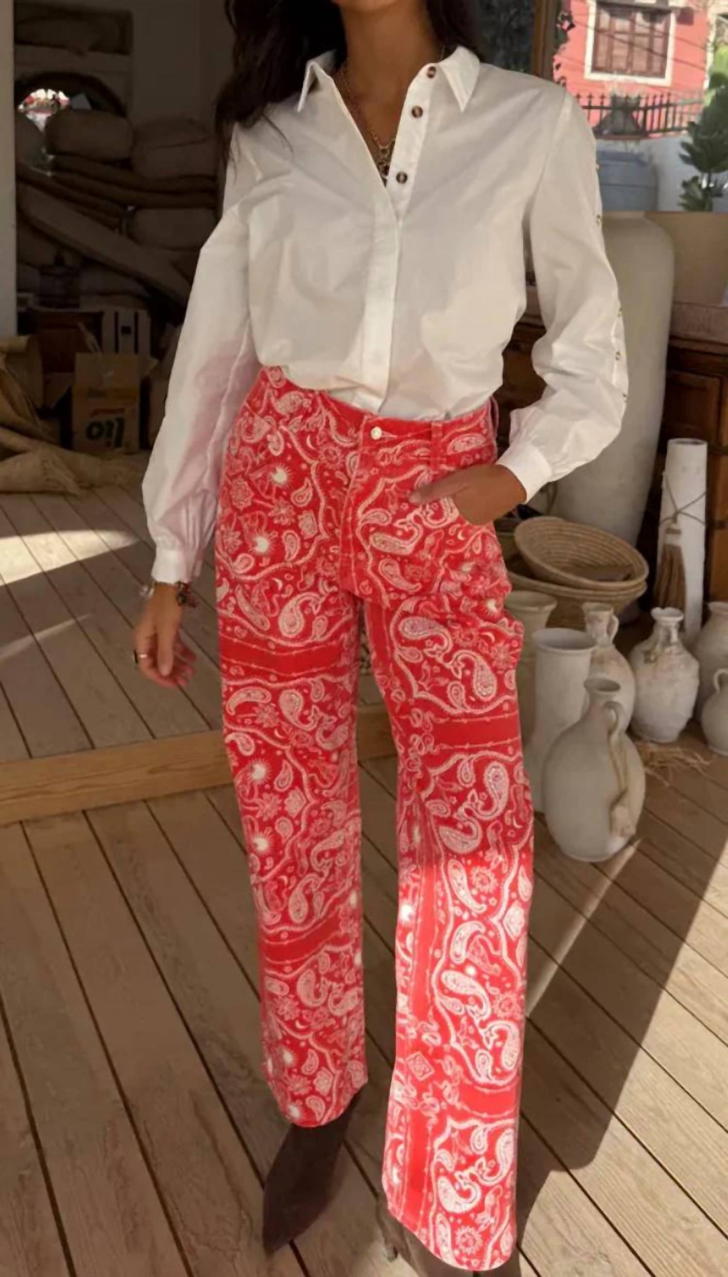 Never Fully Dressed - Bandana Print Jeans