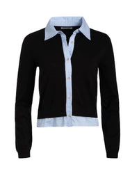 Naadam - Women's Cotton Cashmere Mixed Media Collared Cardigan