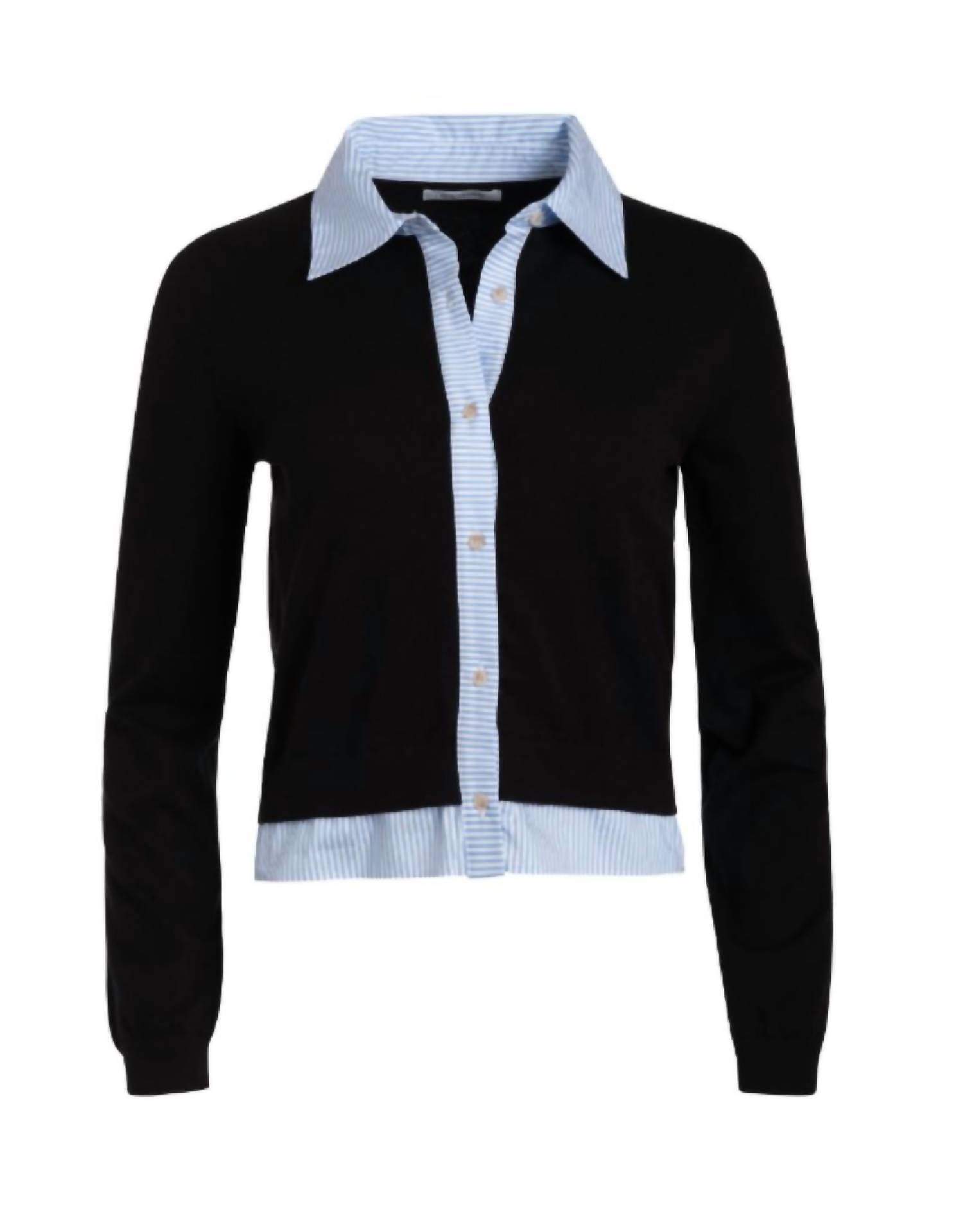 Naadam - Women's Cotton Cashmere Mixed Media Collared Cardigan