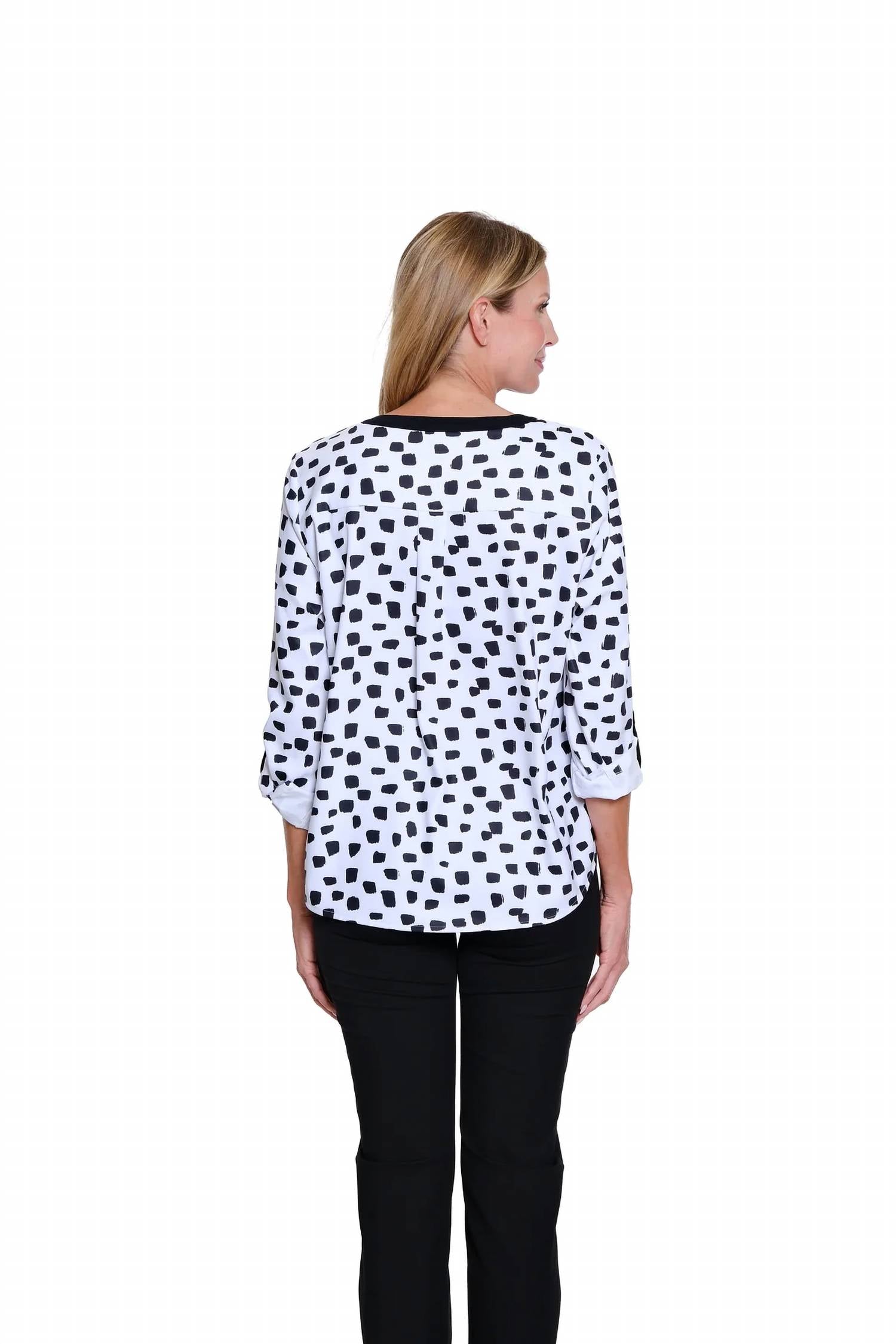 Multiples - Band Collar Popover Top
