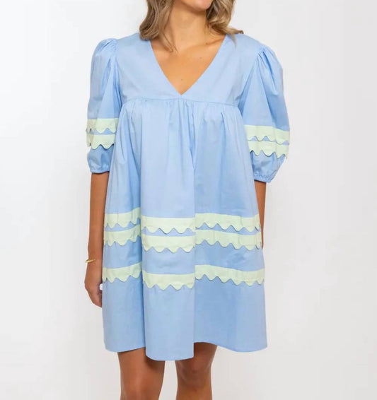 Karlie - SCALLOP PUFF SLEEVE DRESS