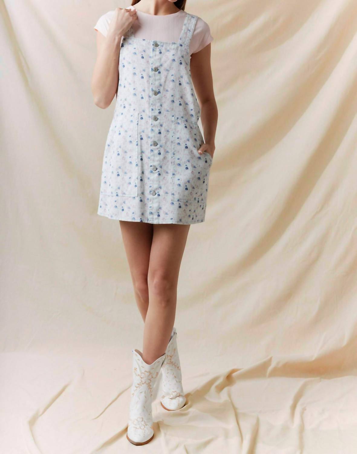 Peach Love - Daisy Days Overall Dress