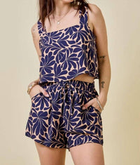 Day + Moon - Geometric Top & Shorts Set