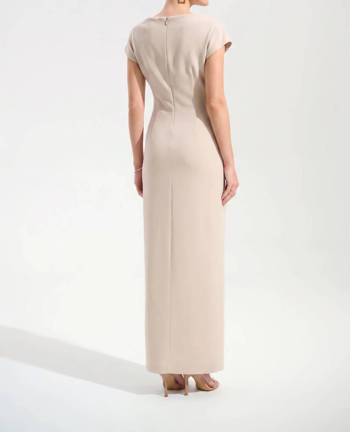 Joseph Ribkoff - Rhinestone Trim Side Slit Long Dress