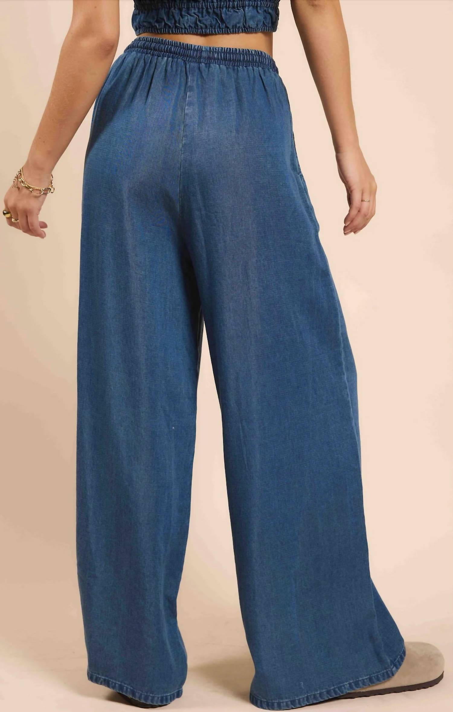 Sadie & Sage - It's Pouring Drawstring Wide Leg Pants