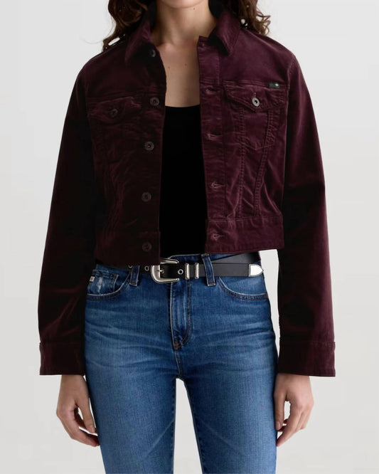 Ag Jeans - Isa Velvet Cropped Trucker Jacket