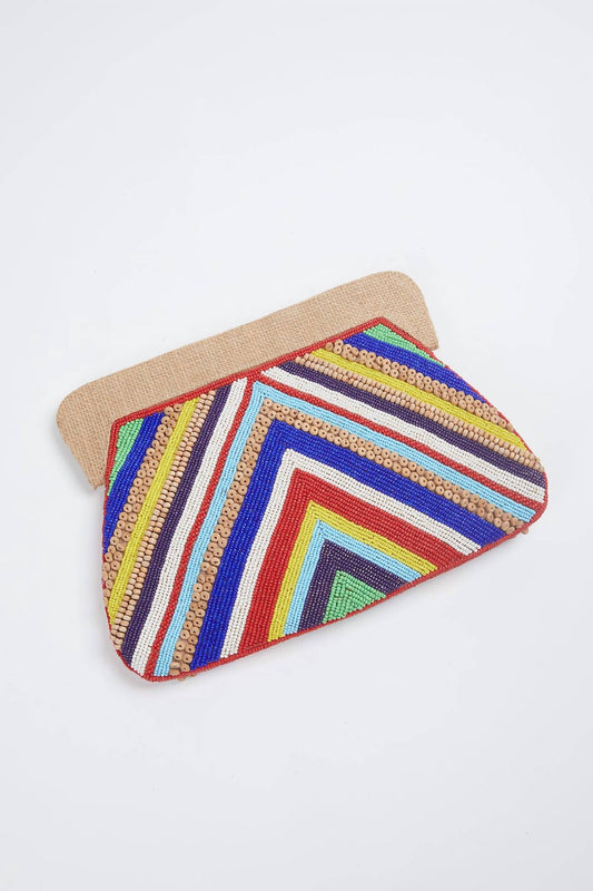 VEE HANDMADE BEADED CLUTCH BAG