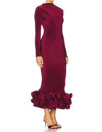 L'IDEE Campbell Cocktail Dress in wine - women's dress - detail view