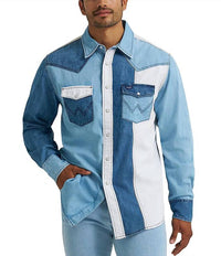 Wrangler - Vintage Inspired Patchwork Denim Shirt