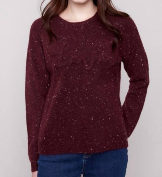 Charlie B - Braided Love Crew Neck Sweater