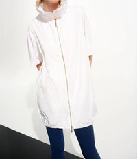 Joseph Ribkoff - Shirred Collar Zip Up Cocoon Vest