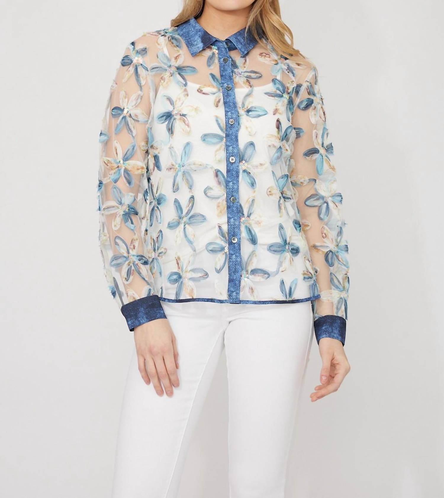 Frank Lyman - Floral Puff-sleeve Blouse