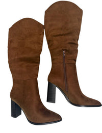 SODA Women's Suede Tall Boot in chocolate - women's shoe - alternate view
