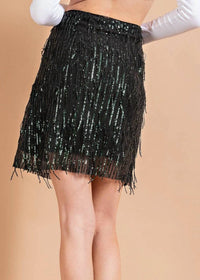 Kori - Get Shakin' Fringe Sequin Mini Skirt
