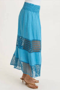 Xcvi - Fola Tiered Linen Crochet Skirt