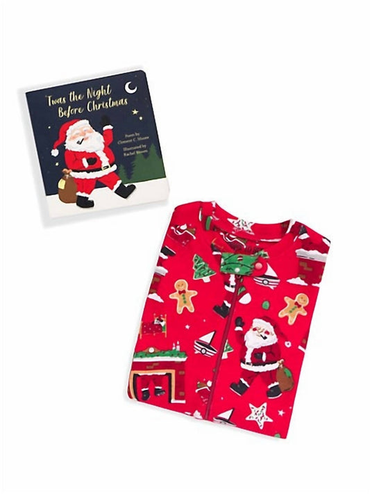 Books To Bed - Girl's Twas The Night Before Christmas Infant Coverall & Book Kit