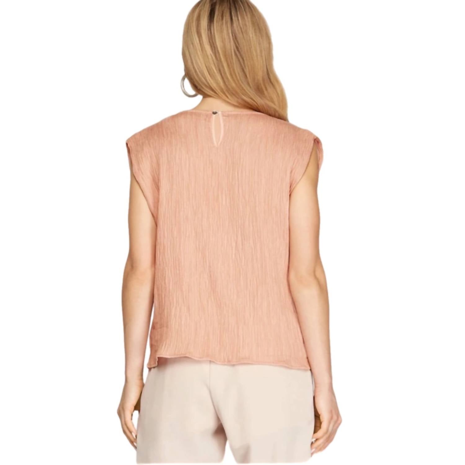She + Sky - Sleeveless Crinkle Shirt