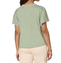Democracy - Bell Short Sleeve Shirt Tail Hem Knit Top