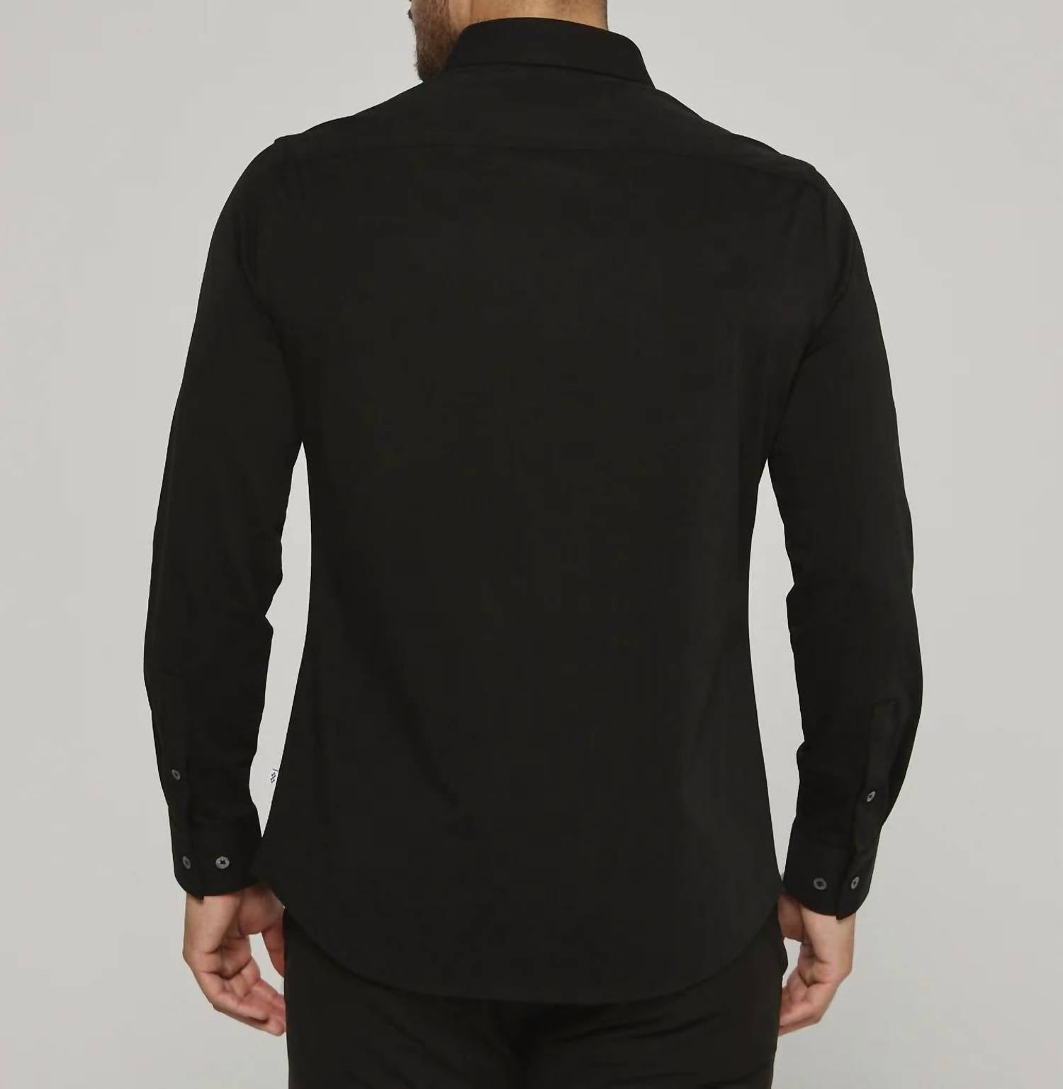 7Diamonds Girona Long Sleeve Shirt in black - men's shirt - alternate view