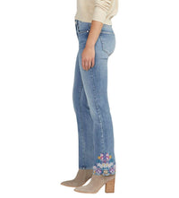 Jag - Mid Rise Embroidered Ruby Straight Leg Jeans