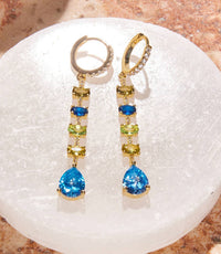NATIVE GEM Women's Multi Gemstone Drop Earrings in azure - women's jewelry - alternate view