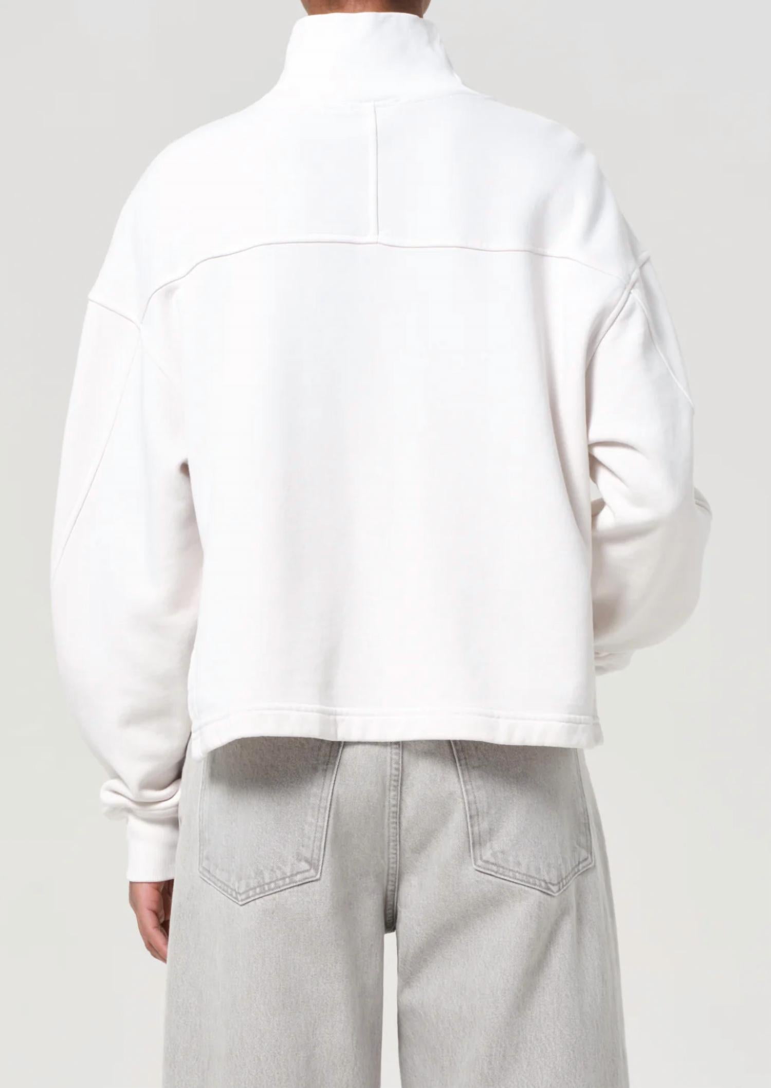 AGOLDE Isra Mock Neck Sweatshirt in wired - women's top - alternate view