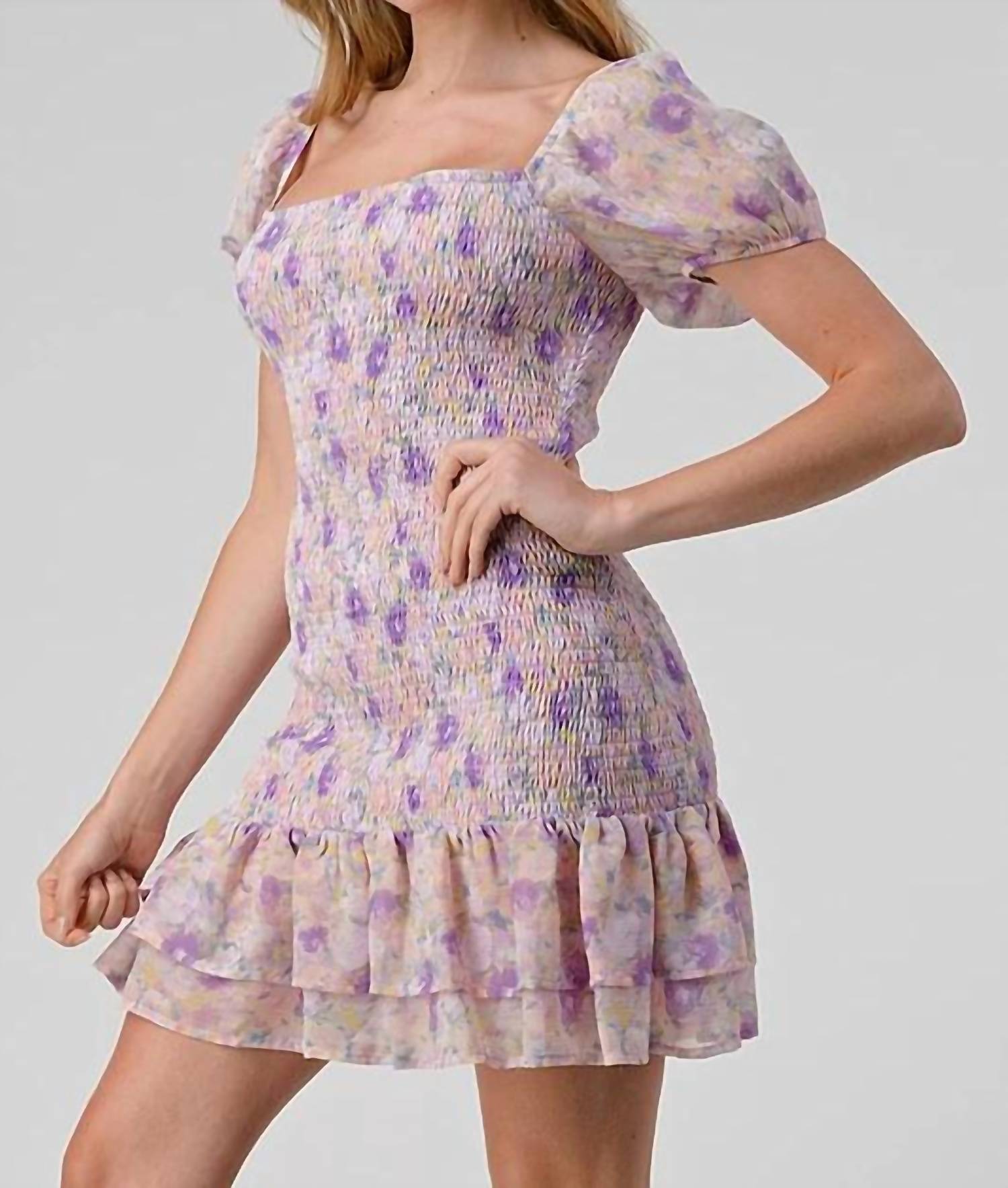 Lovesome - Puff Sleeve Mini Dress