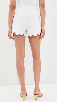 Moon River - Scallop Floral Embroidered Shorts