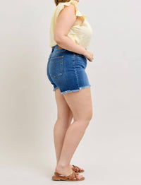 Judy Blue High Waist Slim Denim Short in blue 2 - women's shorts - view 8