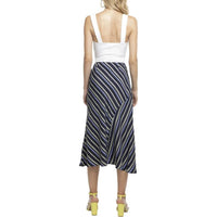 ASTR Teagan Skirt in purple yellow stripe - women's skirt - alternate view