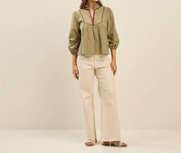 Able - Sloane Embroidered Collar Blouse