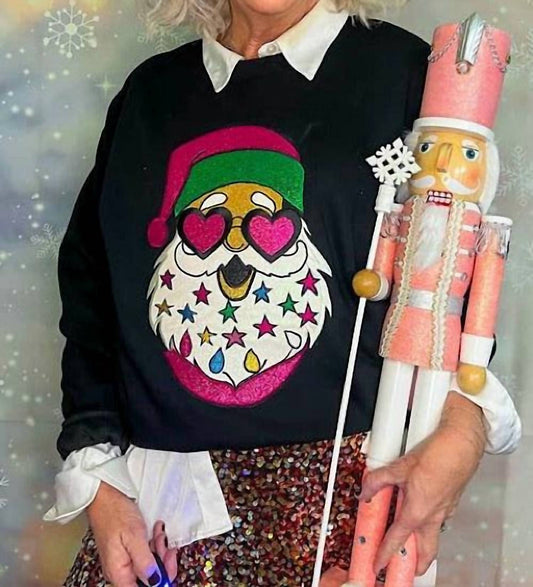 Three Pearls And Co. - Women's Heart Eyes Santa Sweatshirt