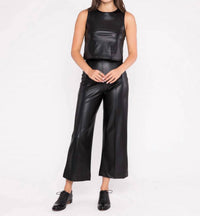 Ripley Rader - Vegan Leather Cropped Straight Leg Pants