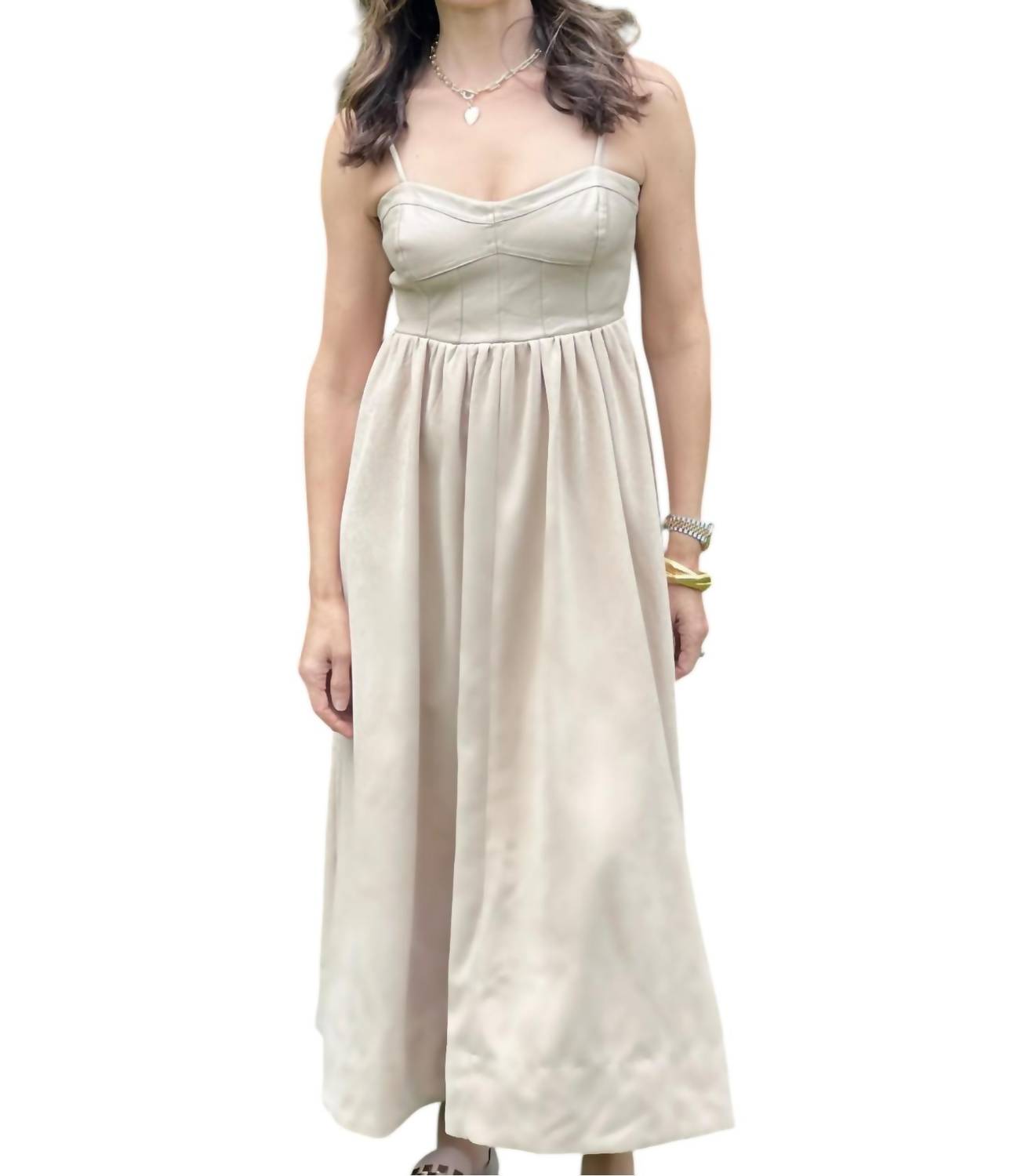 Moon River - Mixed Media Midi Dress