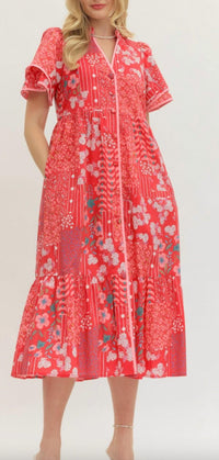 Entro - Button Front Midi Dress