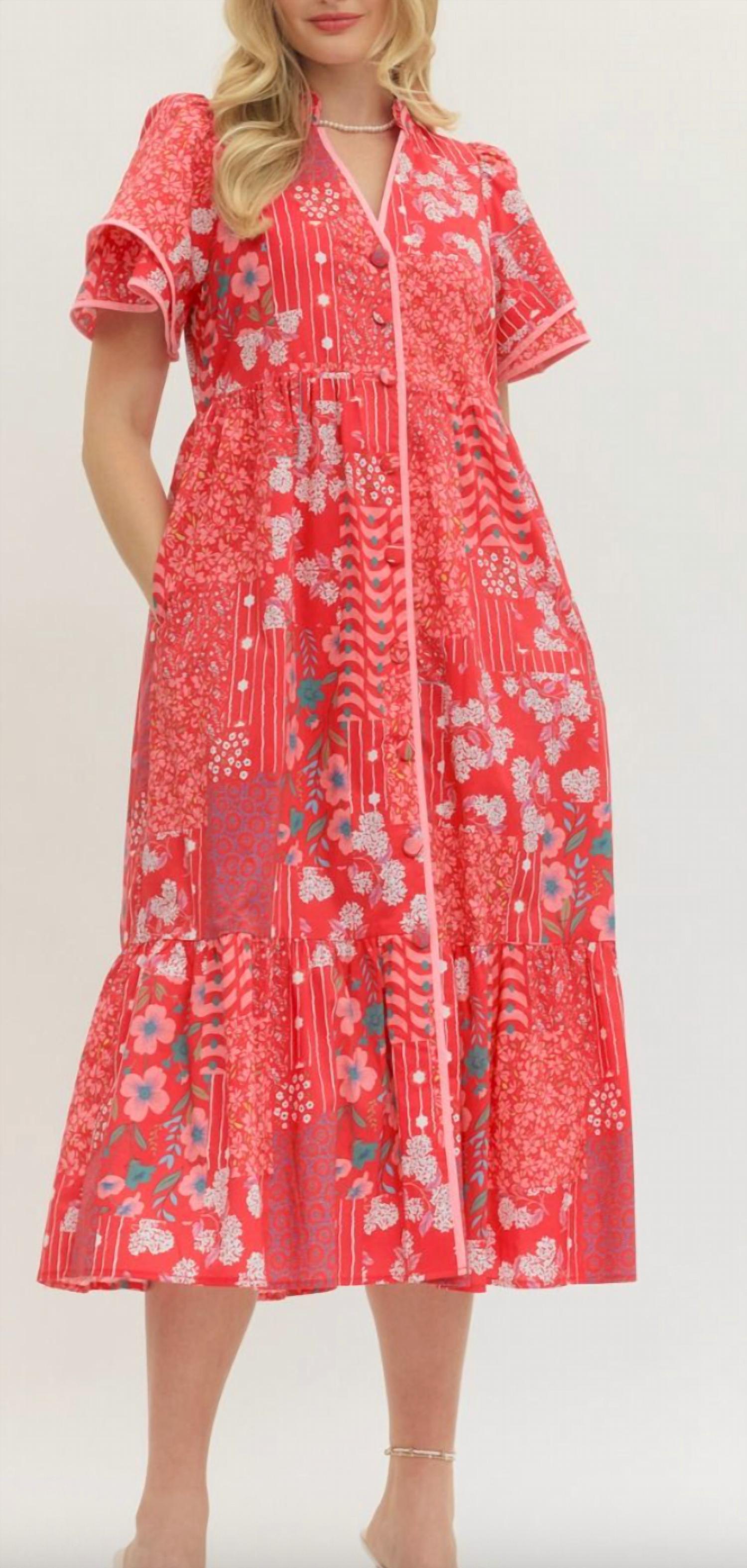 Entro - Button Front Midi Dress
