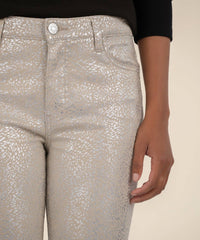 KUT FROM THE KLOTH Charlize High Rise Cigarette Leg Jean in cream silver - women's jeans - view 4