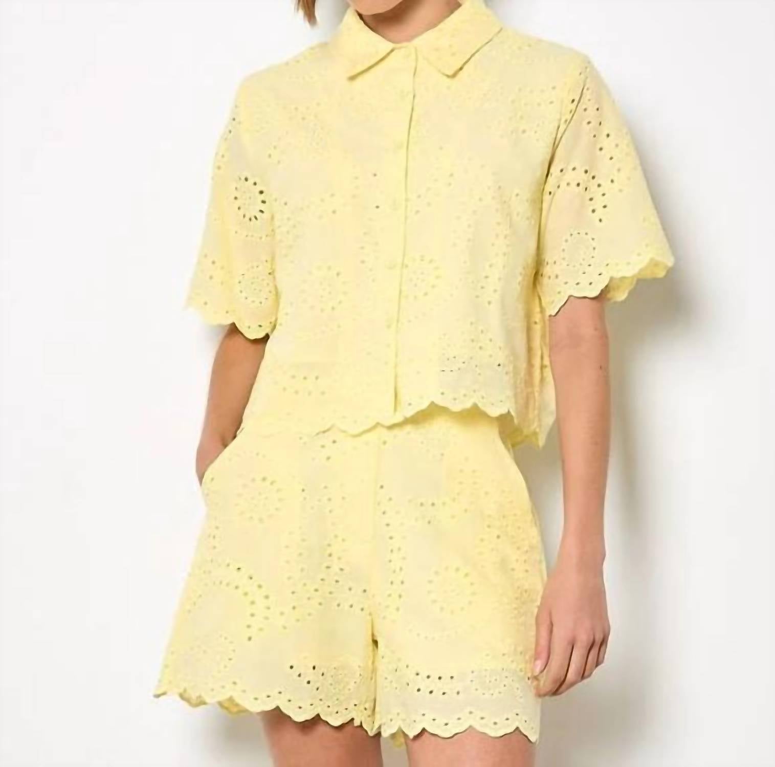 Apricot - Scallop Edge Button Down Shirt