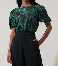 Sugarlips - Palmina Jacquard Puff Sleeve Top