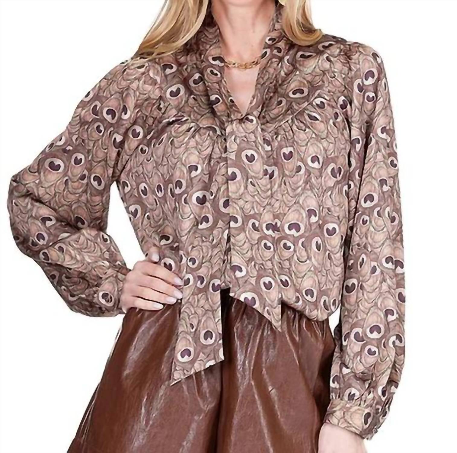 Joy Joy - Peacock print blouse