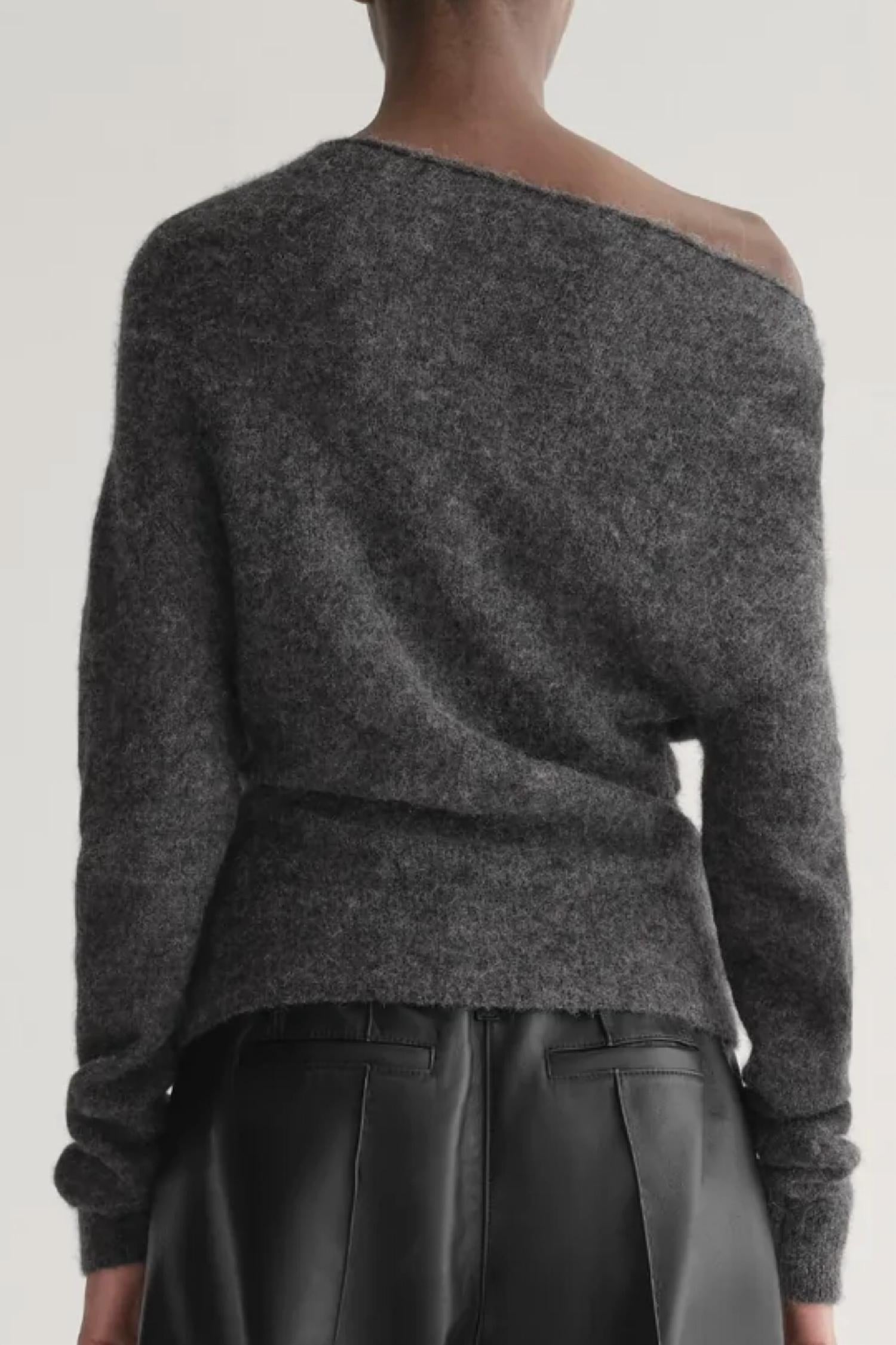 A.L.C. Freya Top in charcoal - women's sweater - detail view