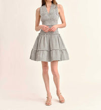 Cartolina Nantucket Rhett Mini Dress in moss - women's dress