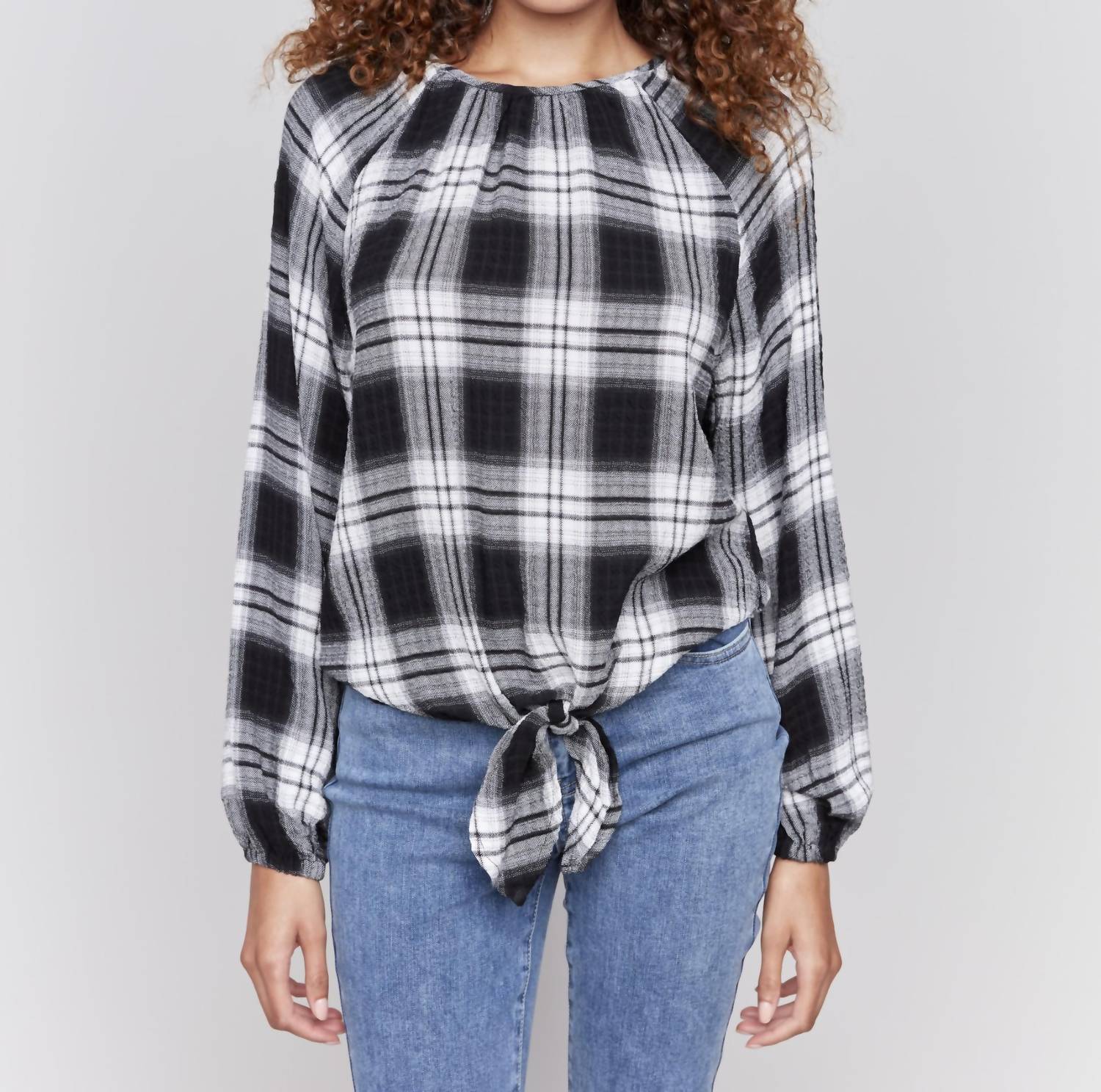 Charlie B - Plaid Ragland Blouse
