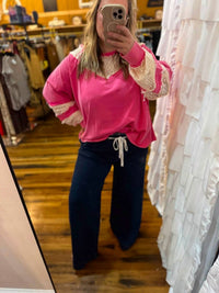 White Birch - Crochet Lace Long Sleeve Top - Plus