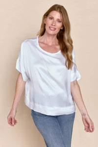 Sofia Tamar Top in white - women's blouse - alternate view