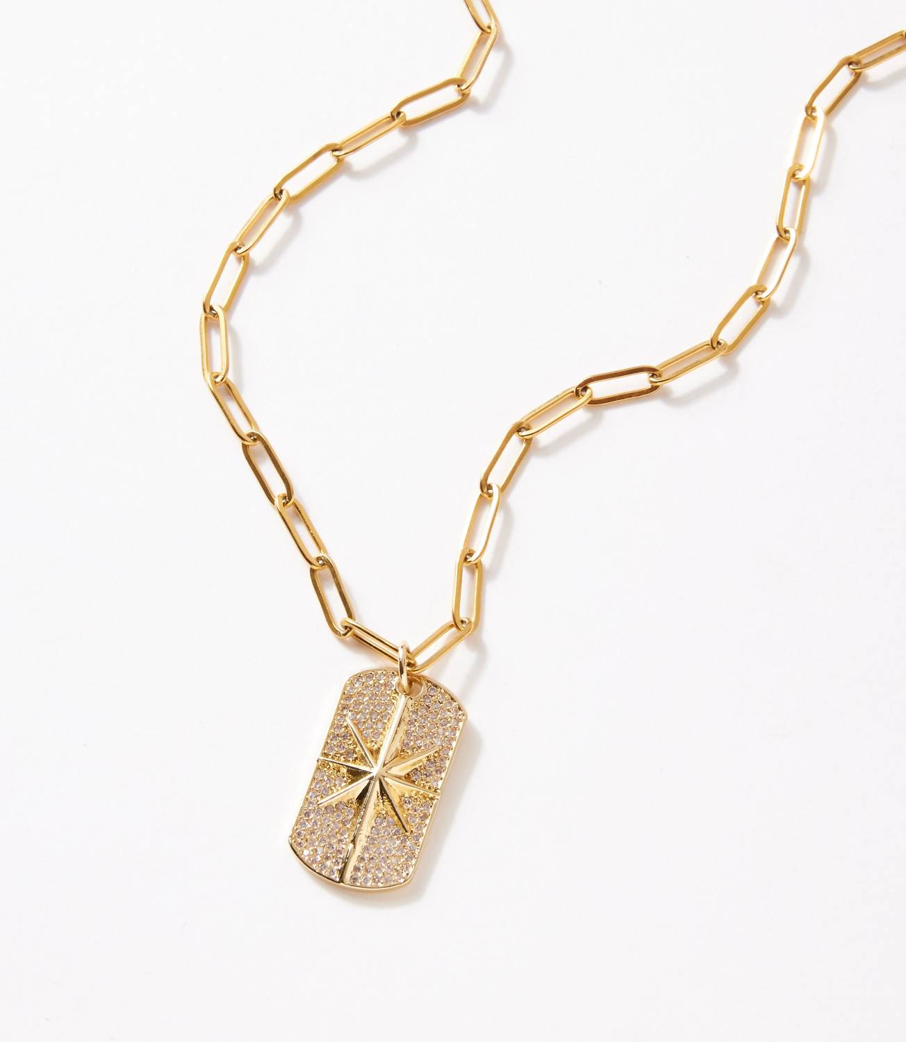 Chasing Cherubs - Pavé Star Tag Necklace