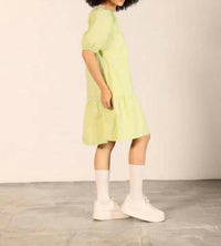 Maude Vivante - Trixie V Neck Puff Sleeves Dress