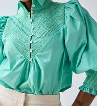 Hope For Flowers - Smocked Tailored Collar Shirt