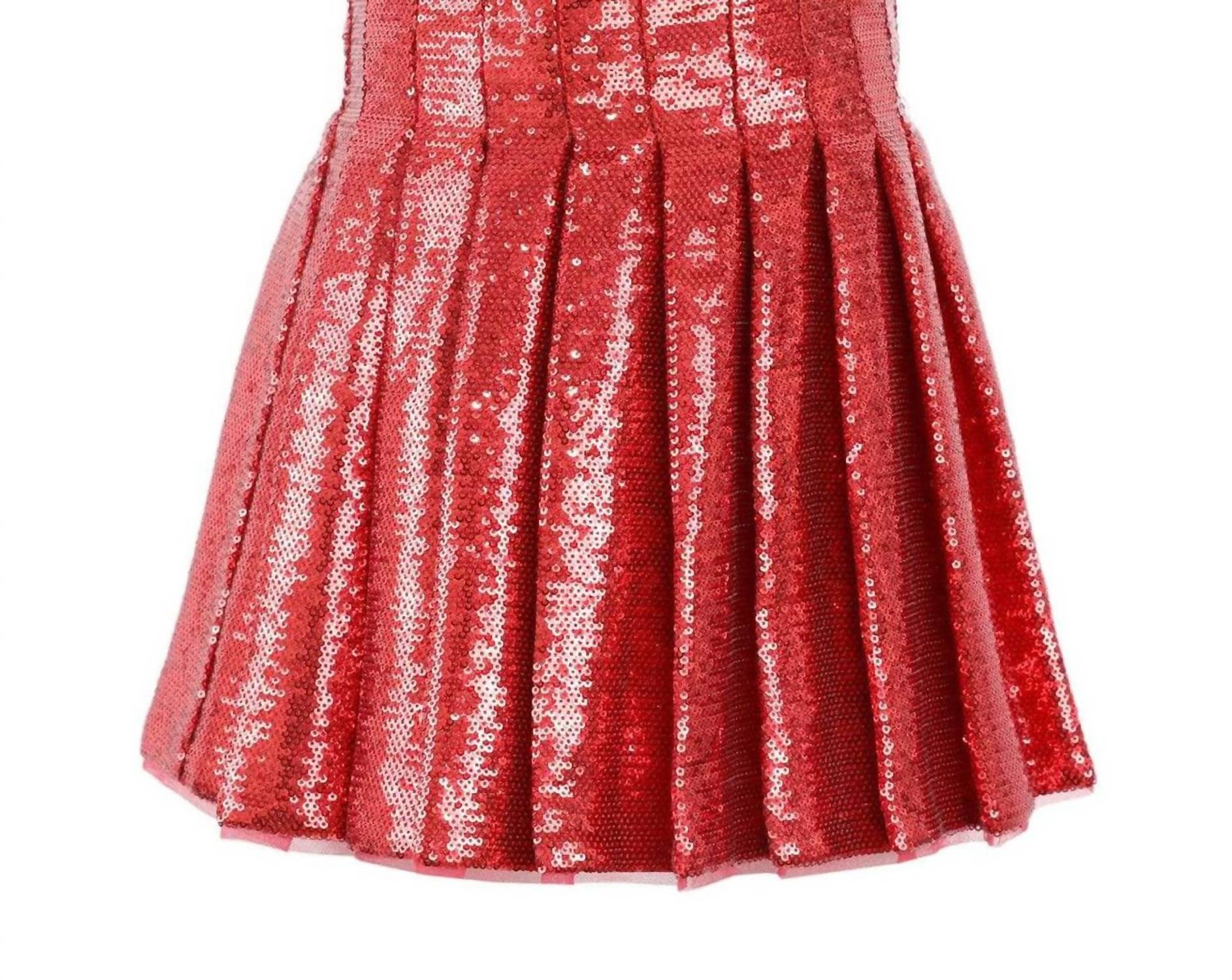 Lola + The Boys - Girl's Pleated Shimmer Skirt